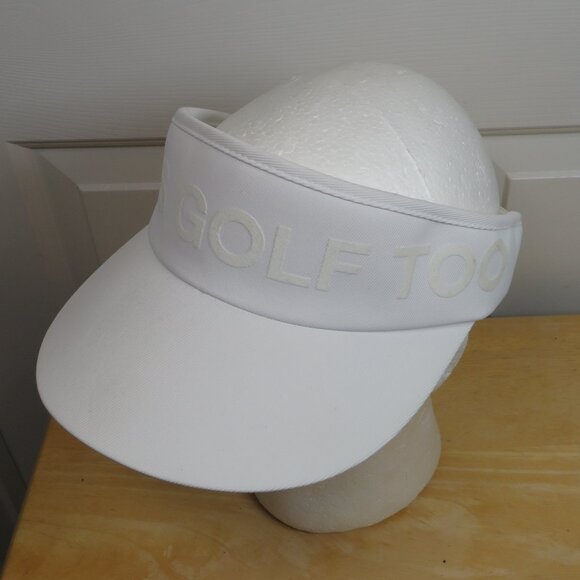 G/FORE Girls Golf Too Stretch Twill Golf Visor - Snow OSFM 83% Nylon, 14% Cotton - Picture 3 of 11